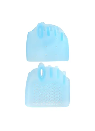 Forefoot Pads Five Holes Honeycomb Toe Separator Pain Relief Insoles Prevent Feet Callus Blisters Corn - Transparent Blue