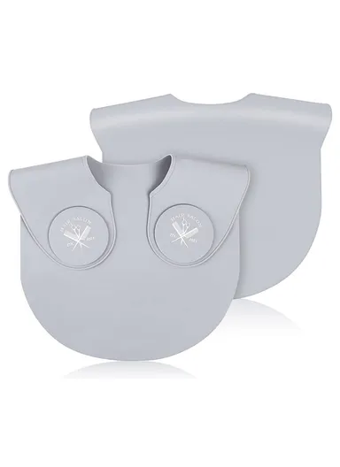 Hair Cutting Guide Collar Silicone Waterproof Hair Dye Cape Soft Salon Haircut Neck Guard - Grey