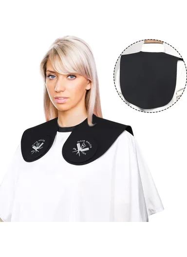 Hair Cutting Guide Collar Silicone Waterproof Hair Dye Cape Soft Salon Haircut Neck Guard - Grey