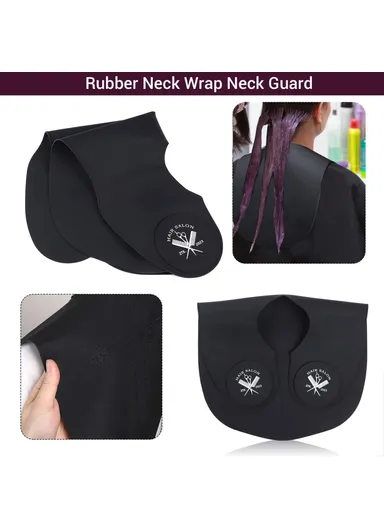 Hair Cutting Guide Collar Silicone Waterproof Hair Dye Cape Soft Salon Haircut Neck Guard - Green