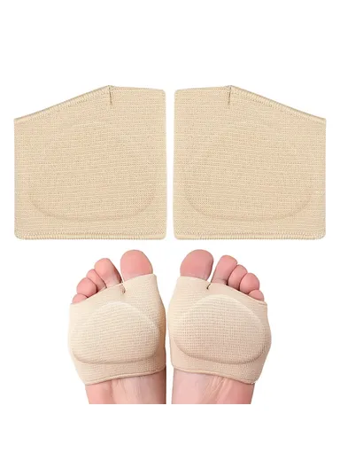 1 Pair Bunion Relief Sleeve, Metatarsal Pad, Gel Cushion Corrector, Slanted Threaded Foot Protector - Nude / S