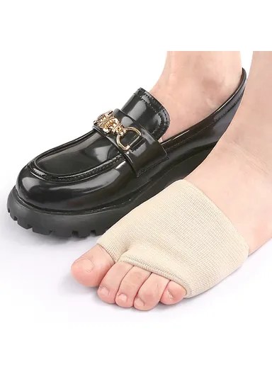 1 Pair Bunion Relief Sleeve, Metatarsal Pad, Gel Cushion Corrector, Slanted Threaded Foot Protector - Nude / S