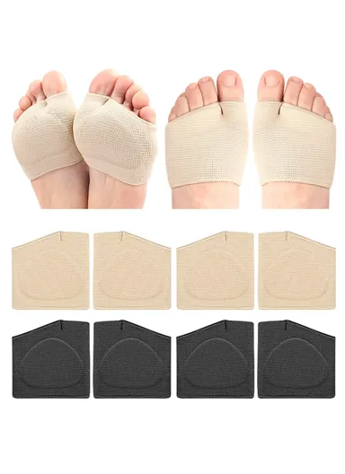 1 Pair Bunion Relief Sleeve, Metatarsal Pad, Gel Cushion Corrector, Slanted Threaded Foot Protector - Black / XL