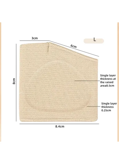 1 Pair Bunion Relief Sleeve, Metatarsal Pad, Gel Cushion Corrector, Slanted Threaded Foot Protector - Nude / L