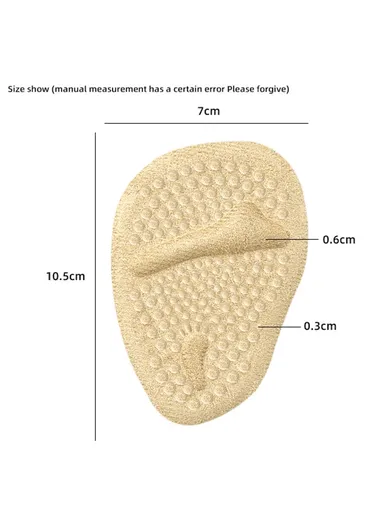 1Pair Free Size Gel Metatarsal Pads, Anti Slip Foot Cushions for Pain Relief - Lint Light Yellow