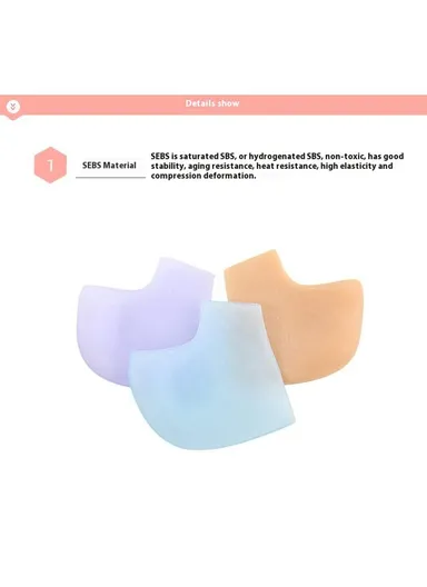 1 Pair One Size Heel Protector Sleeve, SEBS Cushion for Plantar Fasciitis Callus Spur - White