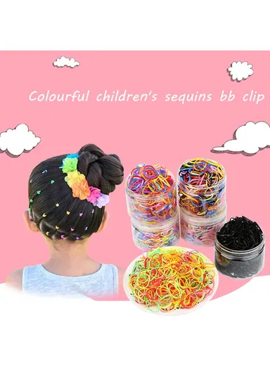 500Pcs Baby Kids Girls Hair Ties, Toddler Hair Holders, Elastic Rubber Bands with Clear Box - Multi-color
