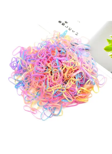 500Pcs Baby Kids Girls Hair Ties, Toddler Hair Holders, Elastic Rubber Bands with Clear Box - Pink