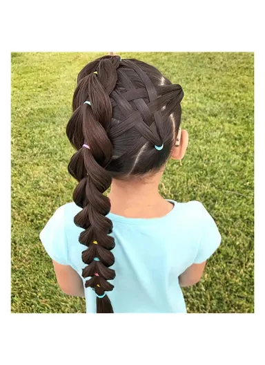 500Pcs Baby Kids Girls Hair Ties, Toddler Hair Holders, Elastic Rubber Bands with Clear Box - Pink