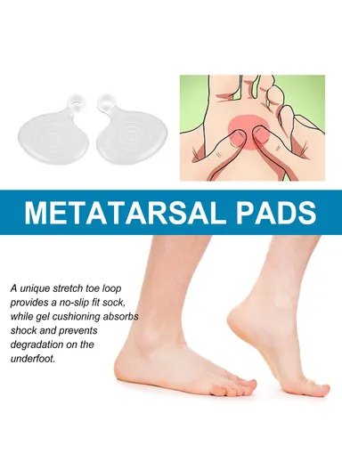 1 Pair Metatarsal Pads, Forefoot Pressure Reducer, Toe Loop Gel Cushions SOA08-A059-2-BU1