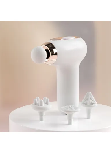 Mini Massage Gun 5 Speeds Low Noise Portable High Frequency Vibration Muscle Relaxer H25 - White