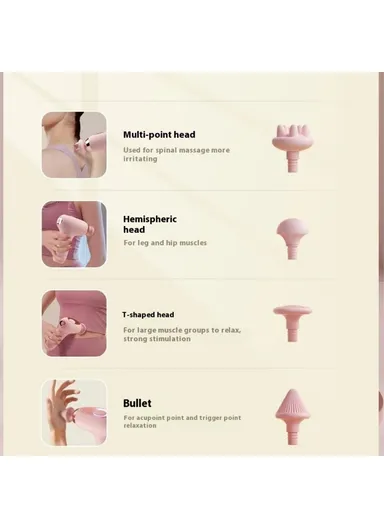 Mini Massage Gun 5 Speeds Low Noise Portable High Frequency Vibration Muscle Relaxer H25 - Pink