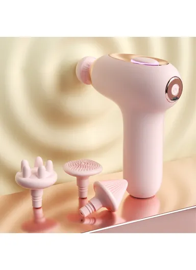 Mini Massage Gun 5 Speeds Low Noise Portable High Frequency Vibration Muscle Relaxer H25 - Pink