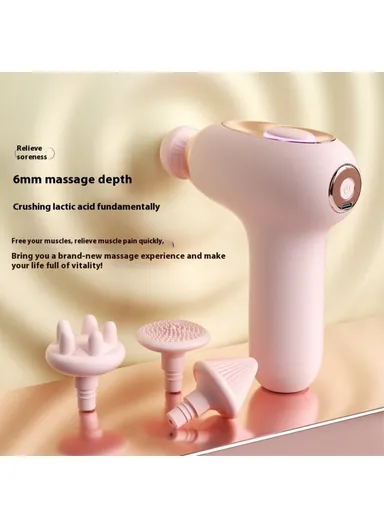 Mini Massage Gun 5 Speeds Low Noise Portable High Frequency Vibration Muscle Relaxer H25 - Pink