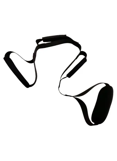 Leg Lifter Strap with Padded Handle for Hemiplegia Hip Knee Recovery Training Mobility Aid - Black