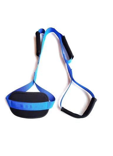 Leg Lifter Strap with Padded Handle for Hemiplegia Hip Knee Recovery Training Mobility Aid - Blue