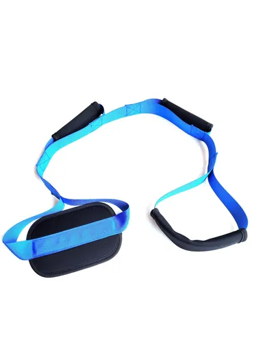 Leg Lifter Strap with Padded Handle for Hemiplegia Hip Knee Recovery Training Mobility Aid - Blue