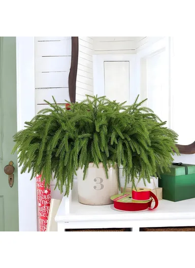 1.2m Artificial Pine Garland Cedar Vine Garland for Stairs, Fireplace, and Window Decoration Realistic Faux Pine Branches