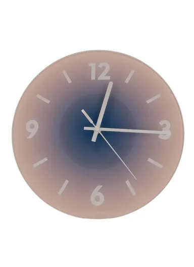 12-inch Sunset Wall Clock Battery Operated Gradient Glass Silent Clocks for Home (No Battery) - Pink  /  Number