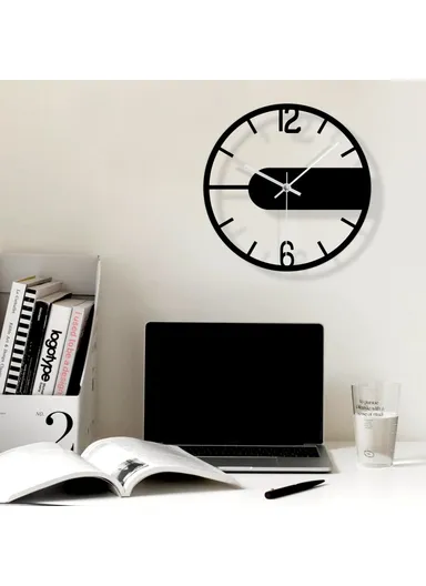 Round Clear Acrylic Wall Clock Silent Non-Ticking Clock (No Battery) for Kitchen  /  Home  /  Living Room