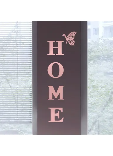 HOME Family Slogan (100x35)cm 3D Acrylic Mirror Wall Sticker Living Room Entrance Home Decoration - Rose Gold