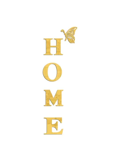 HOME Family Slogan 100 x 35cm 3D Acrylic Mirror Wall Sticker Living Room Entrance Home Decoration - Gold