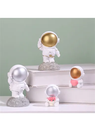 Resin Astronaut Stylish Ornament Space Explorer Model Desk Ornament Home Office Car Decoration - Gold