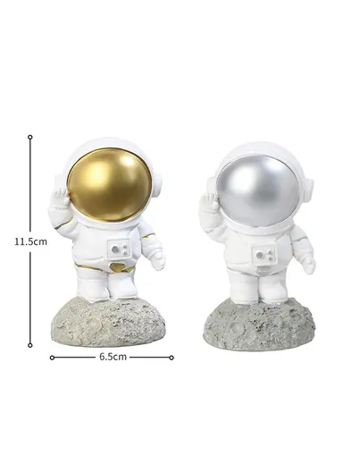 Resin Astronaut Stylish Ornament Space Explorer Model Desk Ornament Home Office Car Decoration - Gold