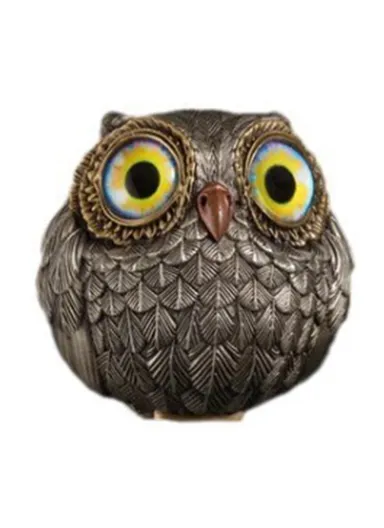 Resin Owl Figurine Decorative Ornament for Home / Garden / Tabletop Lucky Charm Wisdom Symbol Gift - Yellow