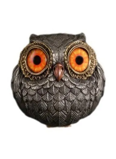 Resin Owl Figurine Decorative Ornament for Home / Garden / Tabletop Lucky Charm Wisdom Symbol Gift - Red