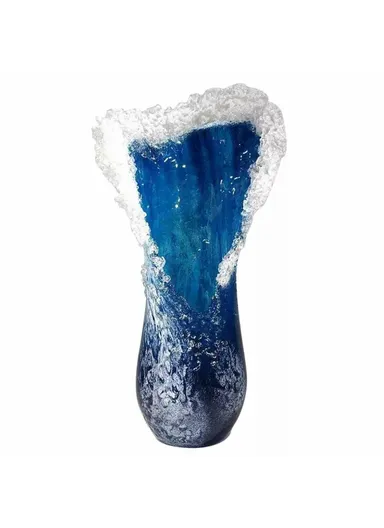 30cm Ocean Wave Resin Vase Living Room Bedroom Dining Table Modern Blue Decorative Vase