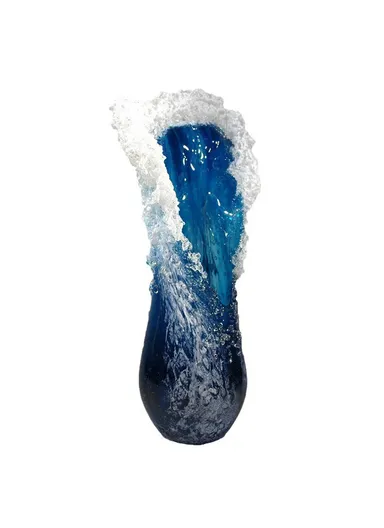 30cm Ocean Wave Resin Vase Living Room Bedroom Dining Table Modern Blue Decorative Vase