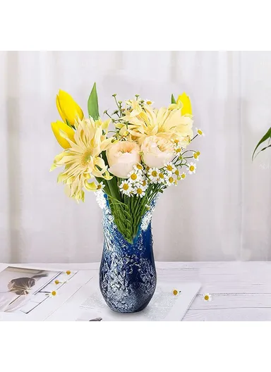 30cm Ocean Wave Resin Vase Living Room Bedroom Dining Table Modern Blue Decorative Vase