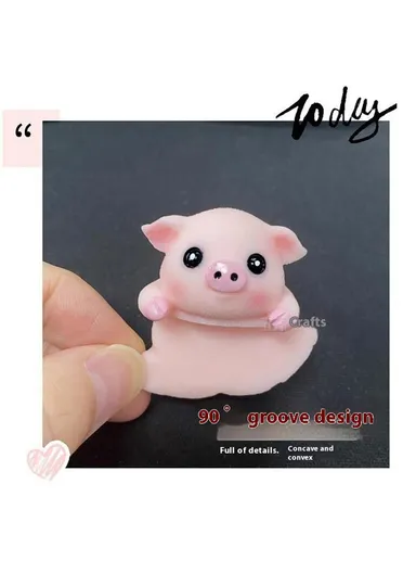 Creative Desktop Screen Monitor Decoration Cute Animal Figurine Ornament for Computer TV Display - Pig