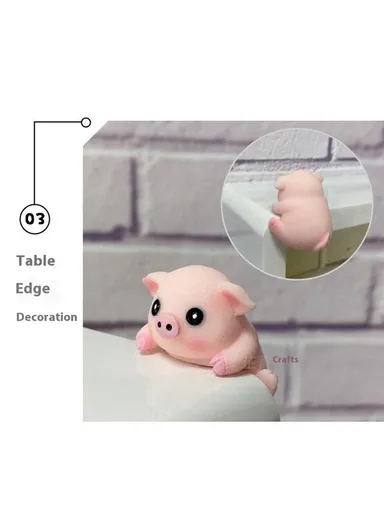 Creative Desktop Screen Monitor Decoration Cute Animal Figurine Ornament for Computer TV Display - Pig