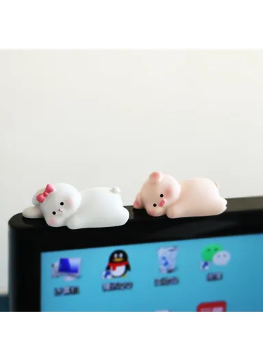 BB2453 Mini Lying Animal Figurines Desk Ornaments Adhesive Resin Craft Figures for Home / Office Decor - Sheep