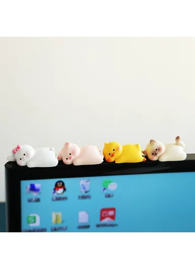 BB2453 Mini Lying Animal Figurines Desk Ornaments Adhesive Resin Craft Figures for Home / Office Decor - Sheep
