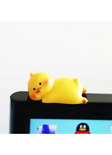 Mini Lying Animal Figurines Desk Ornaments Adhesive Resin Craft Figures for Home / Office Decor BB2453 - Duck
