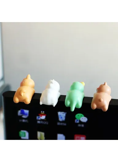 Mini Lying Animal Figurines Desk Ornaments Adhesive Resin Craft Figures for Home / Office Decor BB2453 - Duck