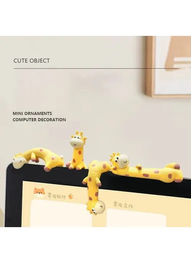 Giraffe Design Mini Figurine Screen Decoration Car Dashboard Ornament Computer Monitor Figure 2803 - Style D
