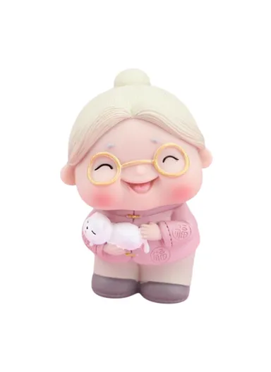 Cute Elderly Couple Figures for Birthday Cake Decoration Figurine Baking Accessories 2396 - Old Lady