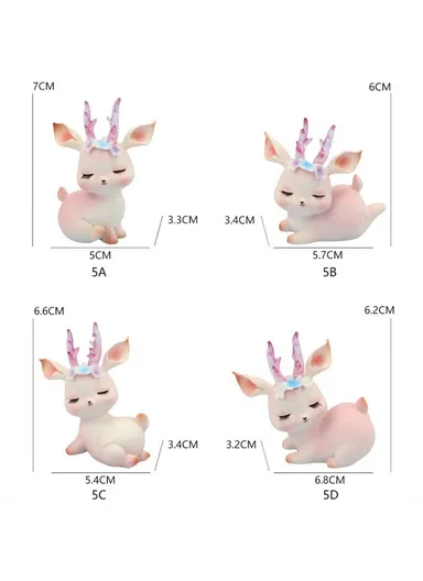 Nordic Style Deer Figurine Ornament Cute Resin Figure Crafts for Home / Office Decor - 5C - 2573