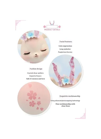 Nordic Style Deer Figurine Ornament Cute Resin Figure Crafts for Home / Office Decor - 5C - 2573