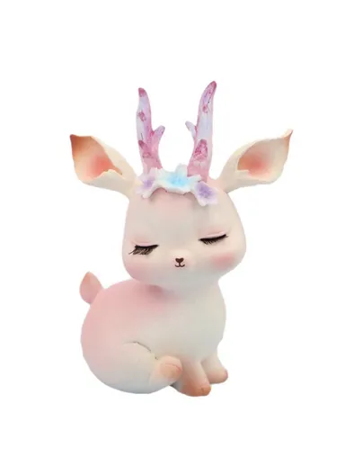 Nordic Style Deer Figurine Ornament Cute Resin Figure Crafts for Home / Office Decor - 5A - 2573