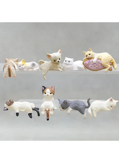 Cute Cat Figurine Desk Ornament Figure Cup Lid Decor Computer Decoration for Home  /  Office  /  Car - Cat 8
