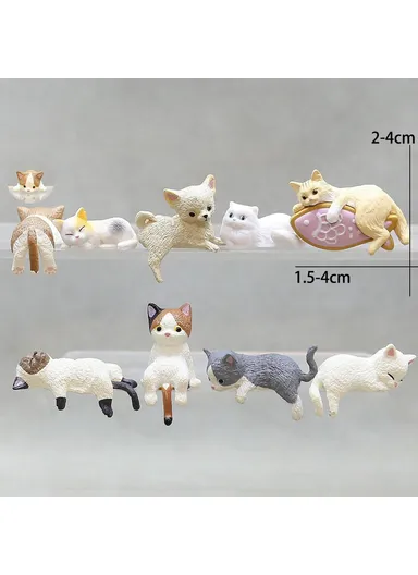 Cute Cat Figurine Desk Ornament Figure Cup Lid Decor Computer Decoration for Home  /  Office  /  Car - Cat 5