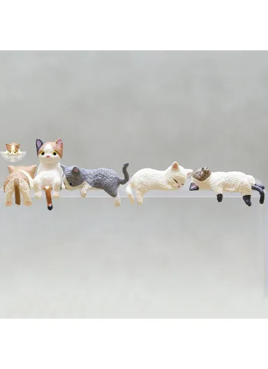 Cute Cat Figurine Desk Ornament Figure Cup Lid Decor Computer Decoration for Home  /  Office  /  Car - Cat 5 / Secondary