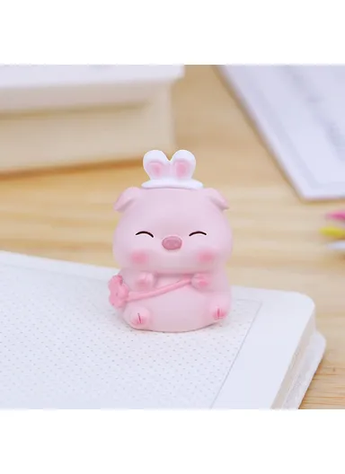 Mini Pig Figures Desktop Decor Office Table Ornaments Resin Cute Animal Figurines for Home / Office - 002 - B