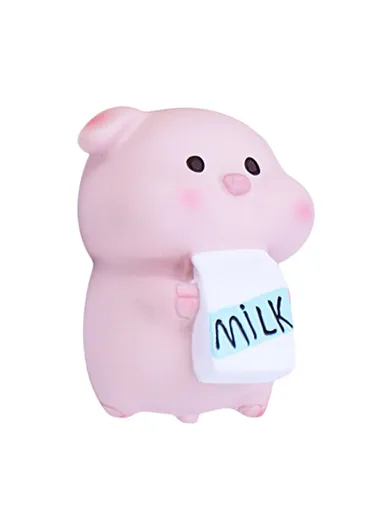 002 Mini Pig Figures Desktop Decor Office Table Ornaments Resin Cute Animal Figurines for Home / Office - 002A