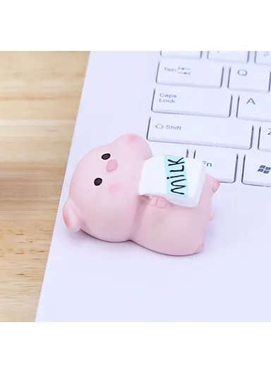 Mini Pig Figures Desktop Decor Office Table Ornaments Resin Cute Animal Figurines for Home / Office - 002 - A